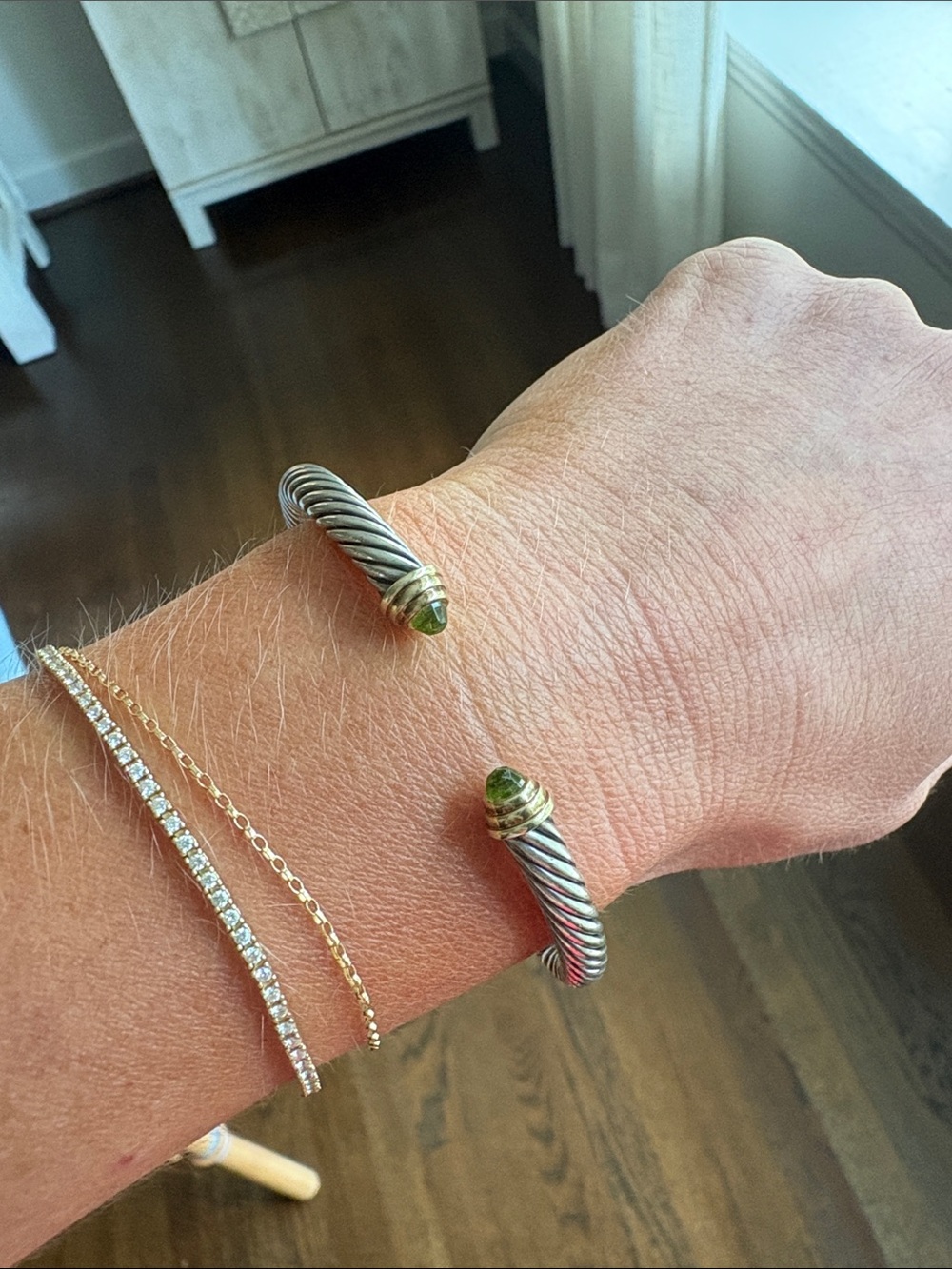 David Yurman Peridot Cable Classic Bracelet